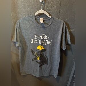Gildan Charcoal Harry Potter Huffelpuff Graphic Tee Size M